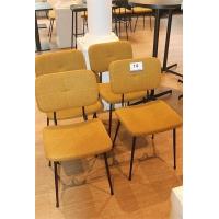 4 design stoelen gele stof bekleed